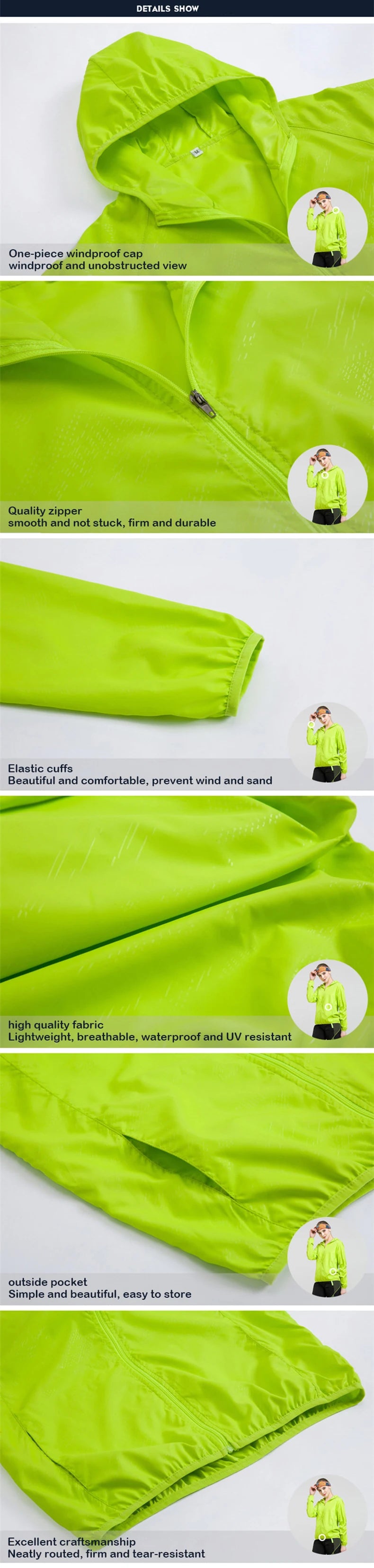 JNLN Men Women Waterproof Hiking Jackets Quick Dry Camping Windbreaker Unisex Outdoor Trekking Raincoat Anti UV Packable Clothes Beauty World Shop