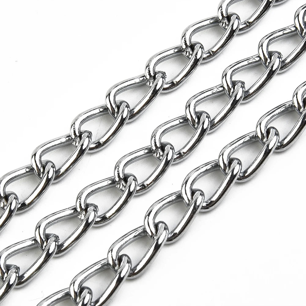 Metal Chain Dog Lead With Leather Style Handle Strong Control Leash Iron Dog Pets Supplies Collars Harnesses Beauty World Shop