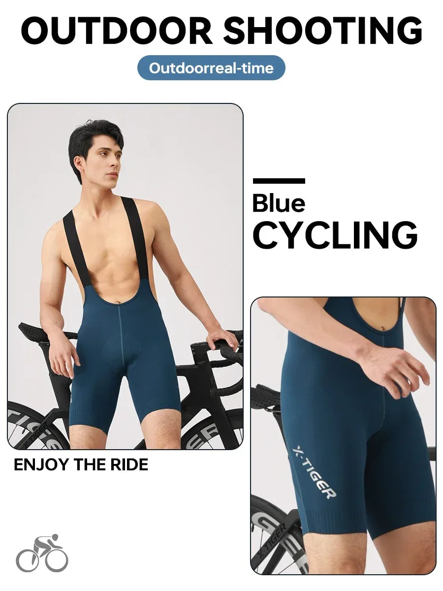 X-TIGER Cycling Bib Pants 120 High Density Cushion Men's Cycling Shorts Road Bike MTB Cycling Pants Sports Fitness Casual Pants Beauty World Shop