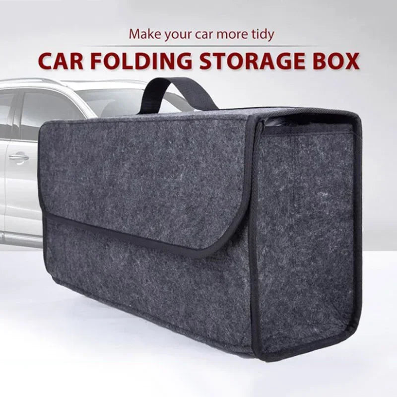Gray Anti Slip Compartment Boot Storage Organizer Tool Car Storage Bag Car Trunk Organizer Soft Felt Storage Box Car Accessories Beauty World Shop