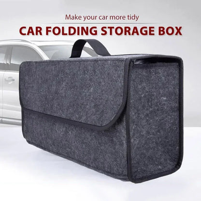 Gray Anti Slip Compartment Boot Storage Organizer Tool Car Storage Bag Car Trunk Organizer Soft Felt Storage Box Car Accessories Beauty World Shop