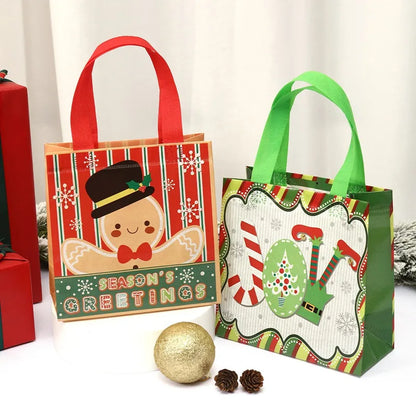 4pcs Christmas Gift Bags Santa Claus Snowman Non-Woven Christmas Tote Bag with Handles Christmas Decorations For Home 2025 Gifts Beauty World Shop