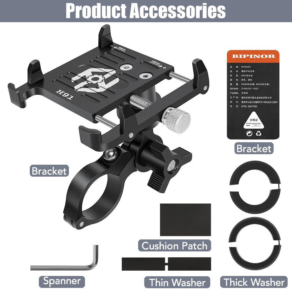 NEWBOLER MTB Phone Mount Stand Bicycle Holder 360° Rotatable Aluminum Adjustable Bike Phone Holder Non-slip Cycling Bracke Beauty World Shop