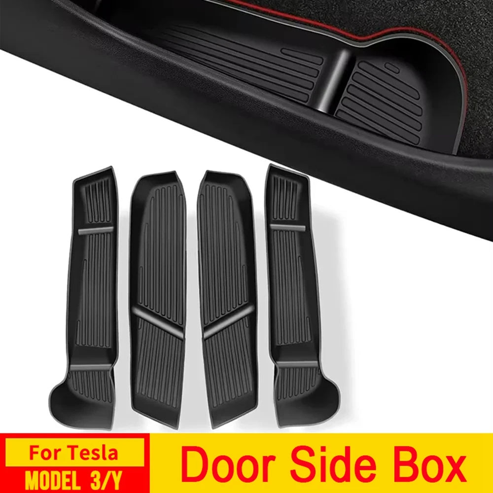 Door Side Storage Box Front Rear Door Handle Armrest Tray Organizer for Tesla Model 3 and Model Y Juniper 2025 Car Accessories Beauty World Shop