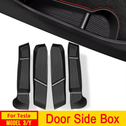 Door Side Storage Box Front Rear Door Handle Armrest Tray Organizer for Tesla Model 3 and Model Y Juniper 2025 Car Accessories Beauty World Shop