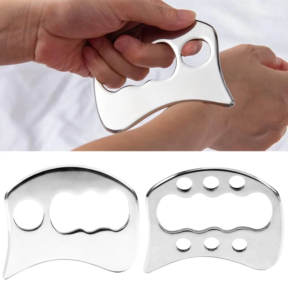 Stainless Steel Gua Sha Scraping Massage Tool IASTM Tool for Back, Legs, Arms Scraper, Anti-cellulite, Muscle Massage Relaxation Beauty World Shop