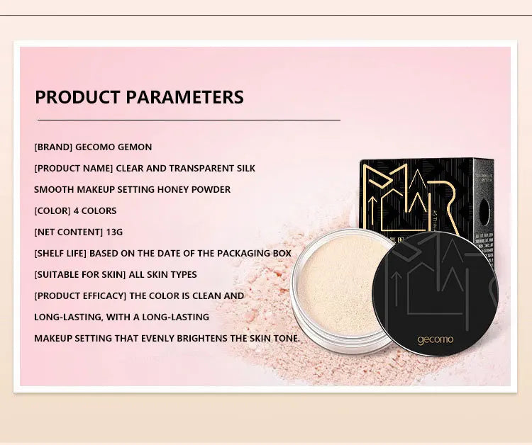 Gemeng Powder Makeup Setting Powder Durable Waterproof Sweat proof Makeup concealer Honey Powder Beauty Trend Shop