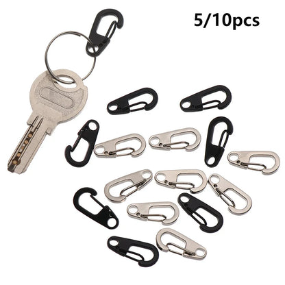 4/10Pcs Carabiner D-Ring Key Chain Spring Clips Mini Aluminium Alloy Hang Buckle Survival EDC Gear Outdoor Camping Keyring Tool Beauty World Shop