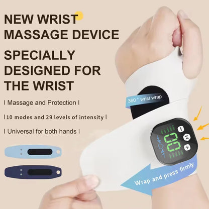 Electric Hand Massager EMS Microcurrent Cordless Wristband 10 Mode Vibration Massage 29 Level Wrist Massager Wrist Support Brace Beauty World Shop