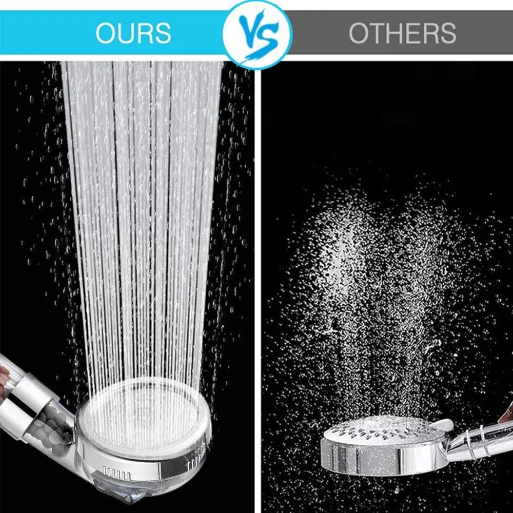 New 3 Functions High Pressure SPA Shower Head Water Saving Handheld Rainfall Bathroom Accessories Anion Filter Shower Beauty World Shop