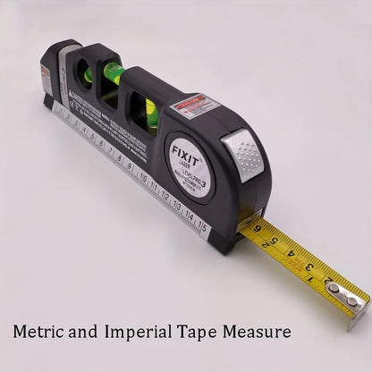 HOMEFISH Easy to Use Laser Level Line Tool Multipurpose Laser Level Kit Standard Cross Line Lase 8 Feet Measure Tape Ruler Beauty World Shop