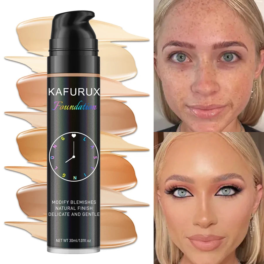 8-Color Liquid Foundation Makeup Set Waterproof Sweat-Resistant Concealer Professional Korean Style Face Base for Flawless Look Beauty World Shop