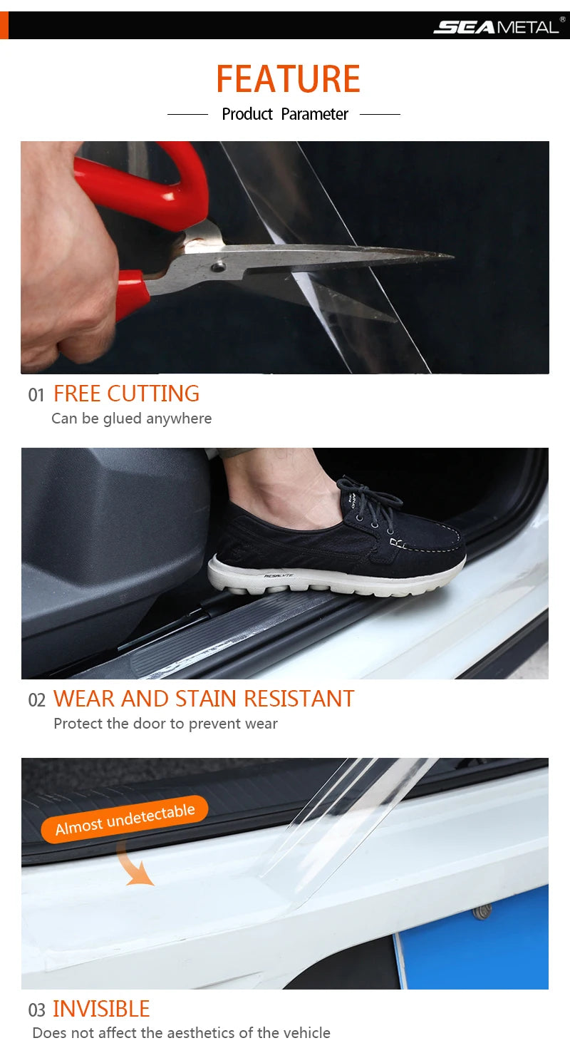 Car Stickers Door Sill Protector Universal Car Door Edge Sticker Anti Scratch Car Bumper Protection Film Car-Styling Accessories Beauty World Shop