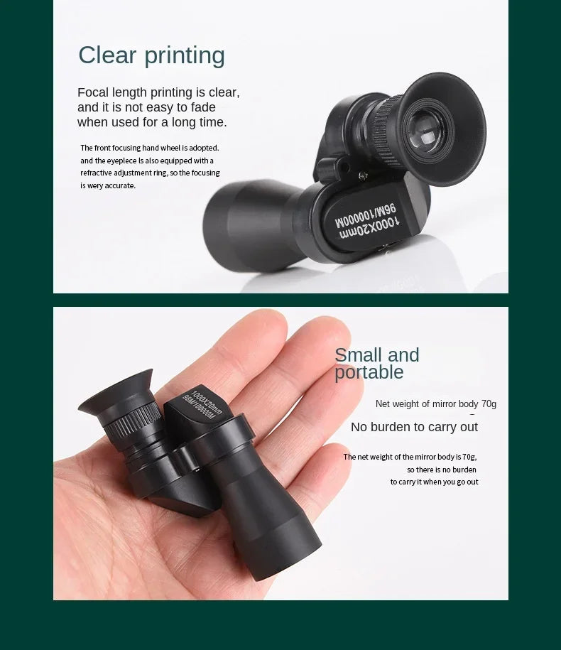Portable high-definition monocular telescope with high magnification zoom, hunting, camping, mountaineering, outdoor fishing Beauty World Shop