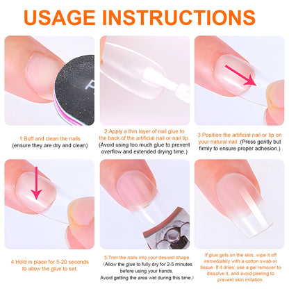 Twoing Waterproof Liquid Nail Adhesive,Long-Lasting & Fast-Drying, Formaldehyde-Free, Compatible with Acrylic Nails Fake Nails Beauty World Shop