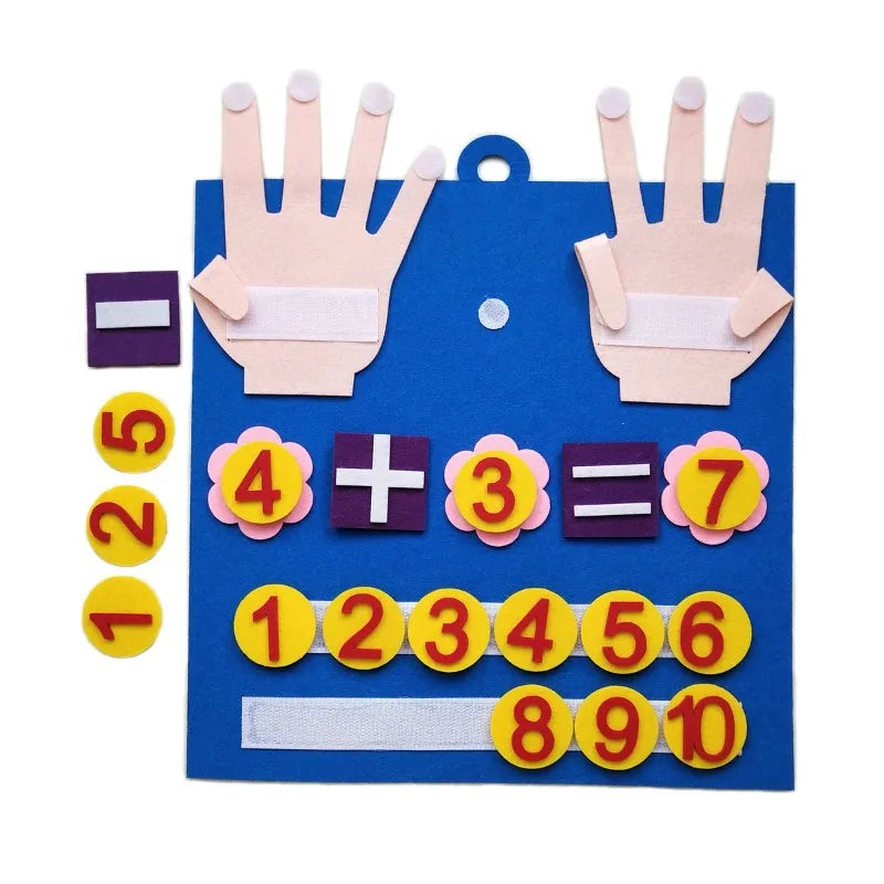 Children's Finger Number Math Toys, Montessori Concept Education Felt DIY Creative Early Childhood Education AIDS Beauty Fashion