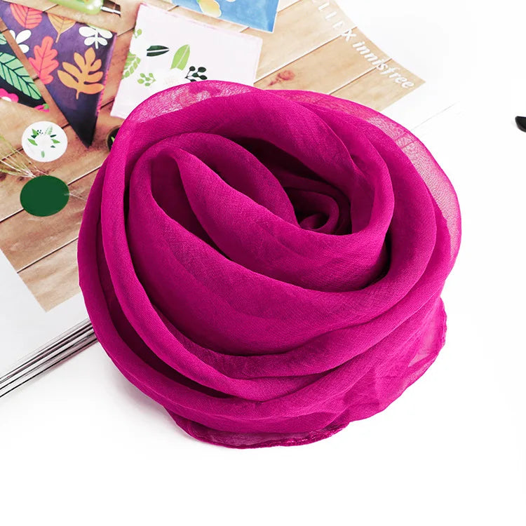 New 70X70cm Simulation Silk Scarves Women's Versatile Small Square Solid Chiffon Scarf Gauze Scarf Party Gift Beauty World Shop