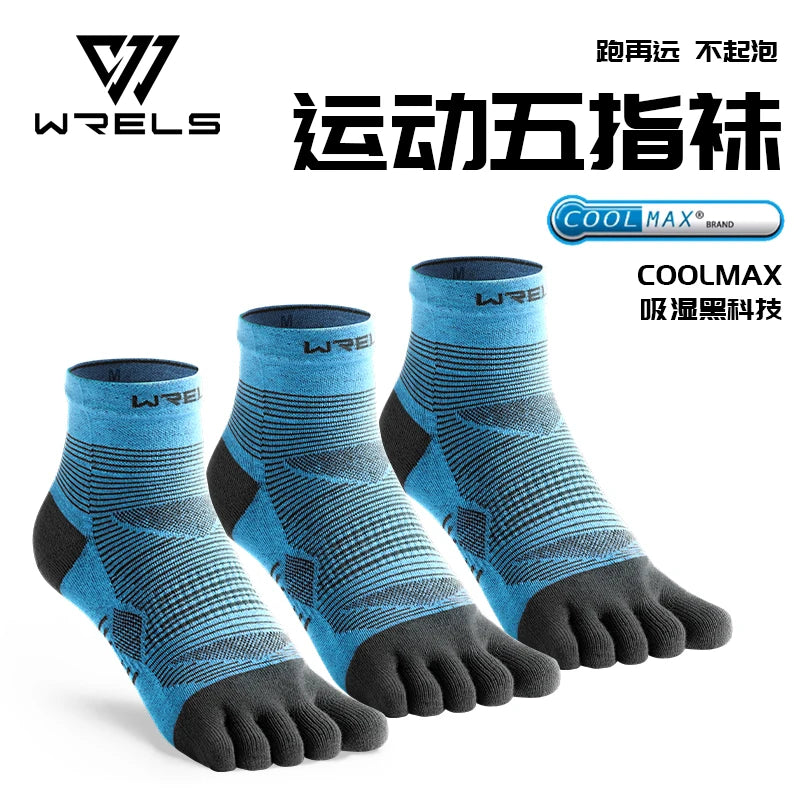 WRELS Coolmax Sports Socks Comfy Elastic Shock-proof Breathable Run Knitted Socks High Performance Athletic Five Toe Socks Beauty World Shop