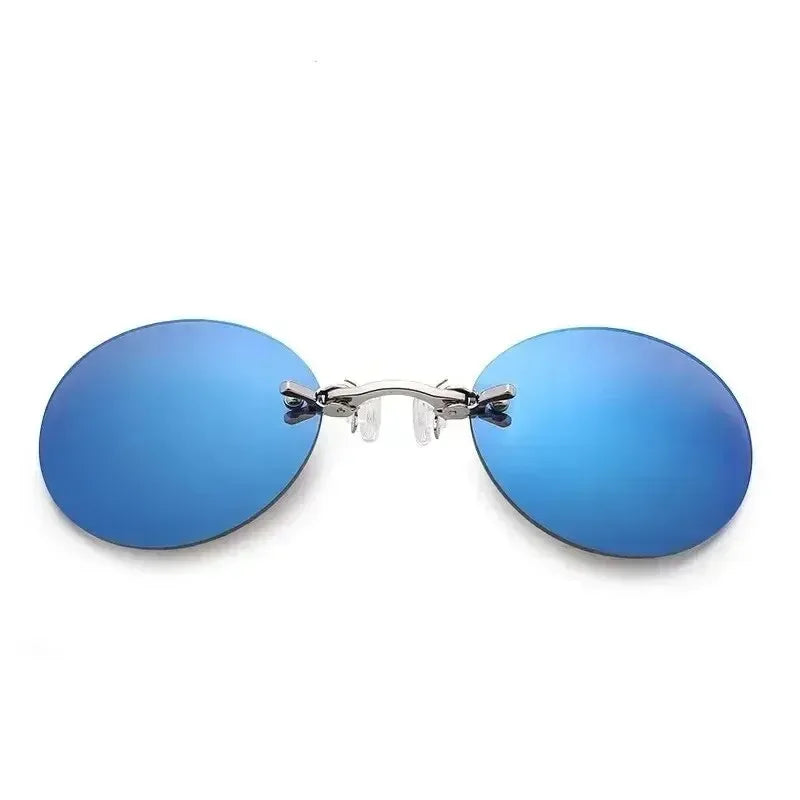  VIEWRING1-2PCS Clip On Nose Glasses Round Rimless Matrix Morpheus Sunglasses Mini Frameless Vintage Men Eyeglasses Beauty World Shop
