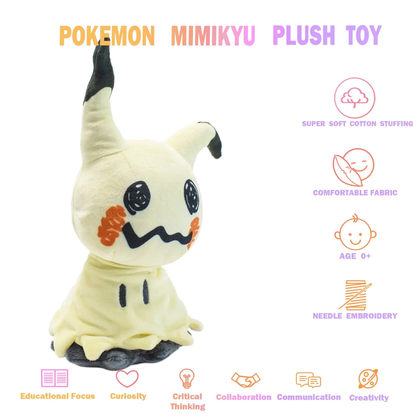 Mimikyu Eevee Stuffed Plush Toy,Birthday Kids Gifts,Christmas,Anime Character Dolls 7" Beauty World Shop
