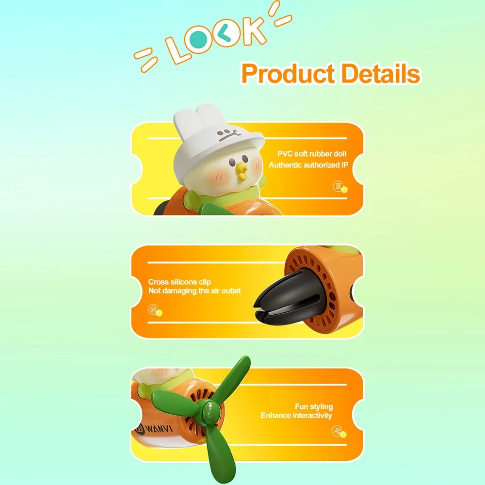 Cool Bear Pilot Car Air Freshener Rotating Propeller Air Outlet Perfume Fragrance Flavoring 자동차 공기 청정기 Accessories 방향제 차량용 Beauty World Shop
