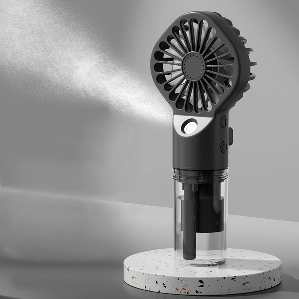 Portable Humidifier Fan Mini Handheld Mist Fan Portable USB Rechargeable Handheld Fan with Humidifier Mini Water Spray Hand Fan Beauty World Shop