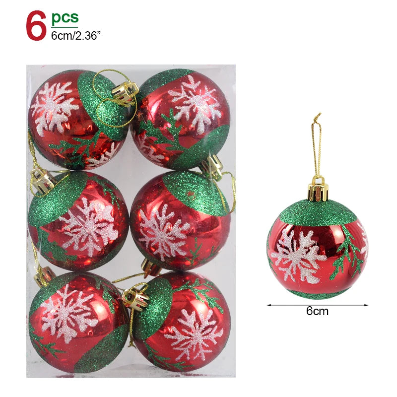 1box Christmas Balls Christmas Tree Ornaments Ball Xmas Hanging Tree Pendants Home Party Decor 2026 New Year Gift Noel Navidad Beauty World Shop