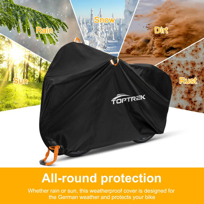 Toptrek Bike Cover Outdoor Storage Waterproof Anti-UV 210D Oxford High Quality Covers for Bicycles Rain Snow Dust Protective Beauty World Shop