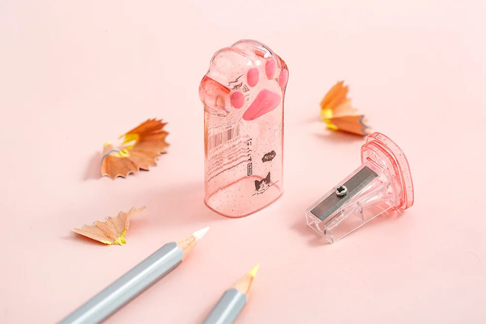 Kawaii Cat Paw Shaped Pencil Sharpener Stationery Kids Gift  Cute School Supplies  Korean Stationery Beauty World Shop