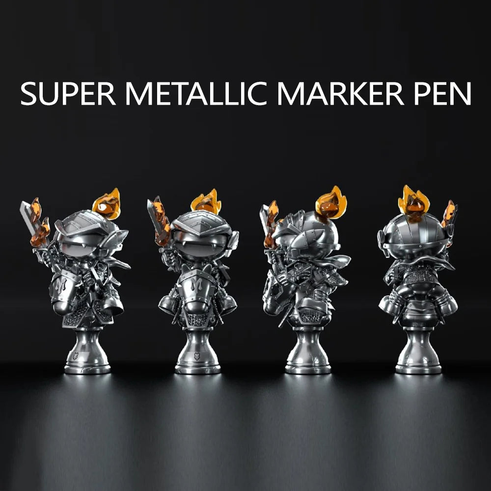 8 Colors Set Metallic Marker Pen 1mm DIY Reflective Paint Pen Permanent Gold SILVER Marker Touch Up, Model Painting, Marking Beauty World Shop
