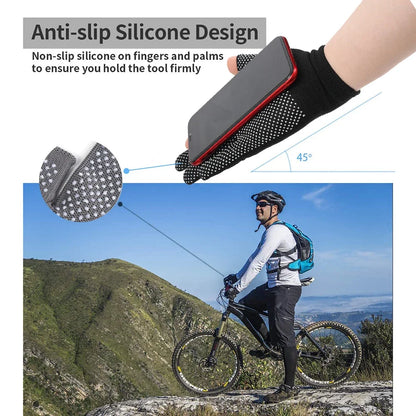 Non-slip Touchscreen Nylon Gloves Men Women Summer Outdoor Riding Sport Fitness Breathable Non-slip Sunscreen Half Finger Gloves Beauty Trend Shop
