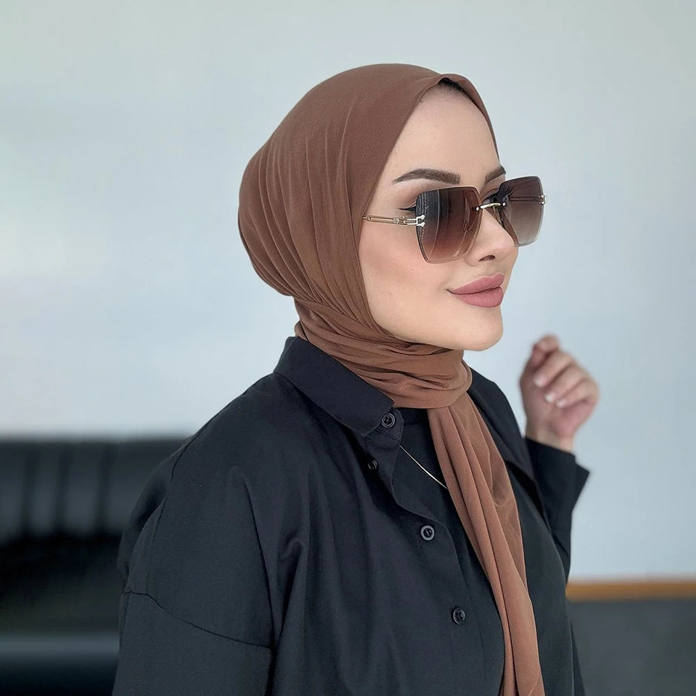 Instant Hijab with Button Ready to Wear Muslim Women Scarf Full Cover Head Wraps Islam Turban Caps Turbante Mujer Beauty World Shop