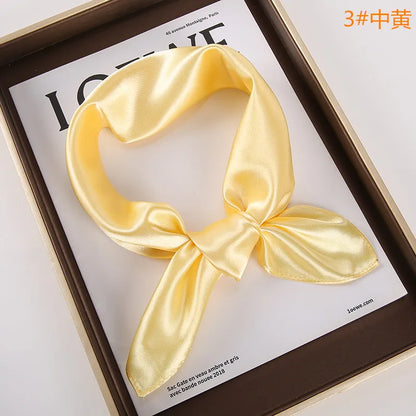 New Solid 60x60cm Square Scarf Single Imitation Silk Bright Light And Satin Performance Scarves Party Gift Beauty World Shop