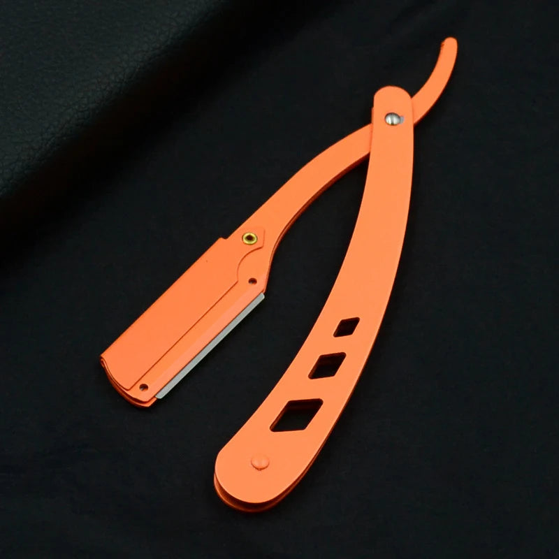 Men Shaving Barber Tools Hair Razor and Blades Antique Black Folding Shaving Knife Unisex Hair Removal (Without Blade) Beauty World Shop