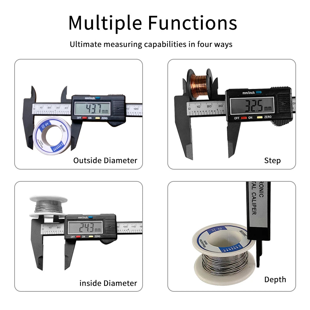 150mm 100mm Electronic Digital Caliper Carbon Fiber Dial Vernier Caliper Gauge Micrometer Measuring Tool Digital Ruler Beauty World Shop