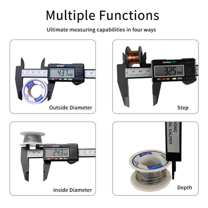 150mm 100mm Electronic Digital Caliper Carbon Fiber Dial Vernier Caliper Gauge Micrometer Measuring Tool Digital Ruler Beauty World Shop