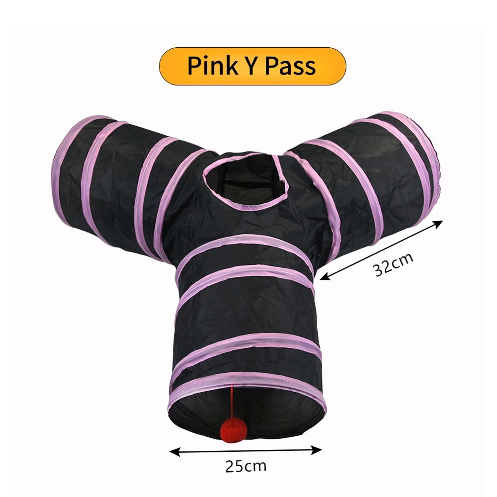 Cat Tunnel Pet Supplies Cat S T Pass Play Tunnel Foldable Cat Tunnel Cat Toy Breathable Drill Barrel for Indoor loud paper Beauty World Shop