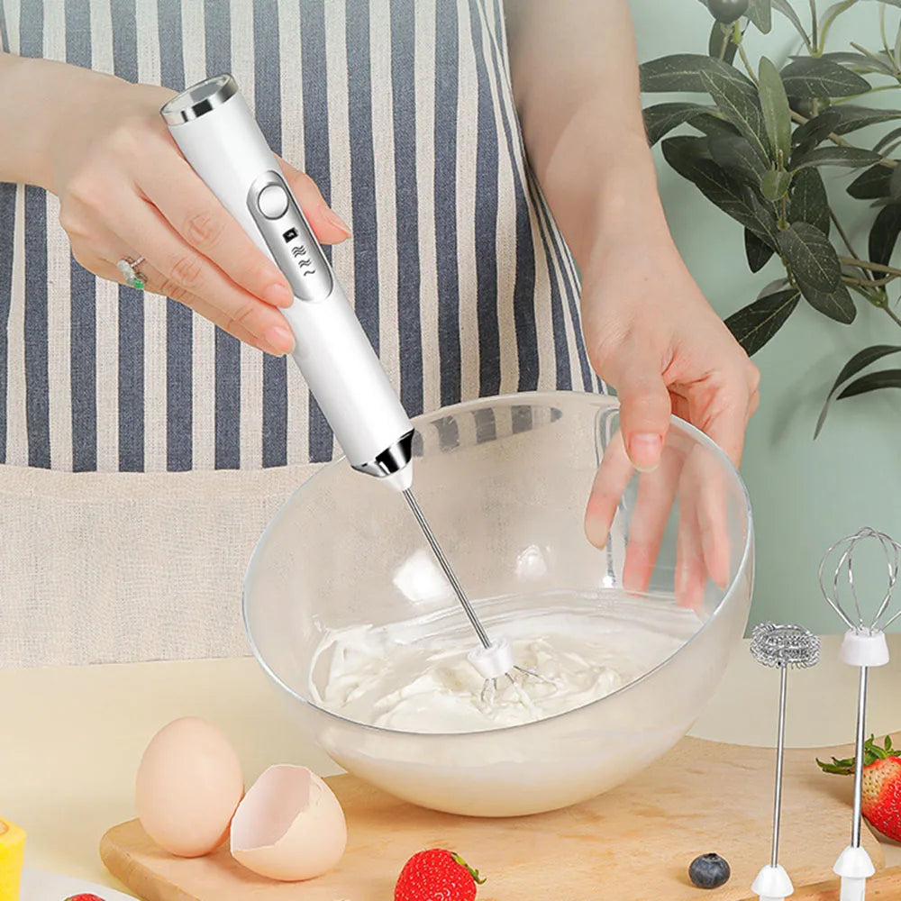 TINSOL  Electric Milk Frother Mini Handheld Wireless Powerful USB Rechargeable Convenience Coffee Milk Whipping Kitchen Whisks Beauty World Shop
