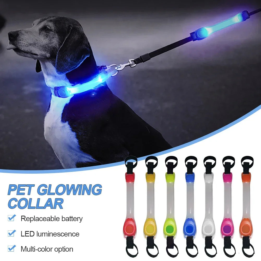 Waterproof Dog Anti-Lost Safety Glowing Collar,Multi-Color Pendants and Outdoor-Ready Flashing LED Light Strip, Night Visibility Beauty World Shop