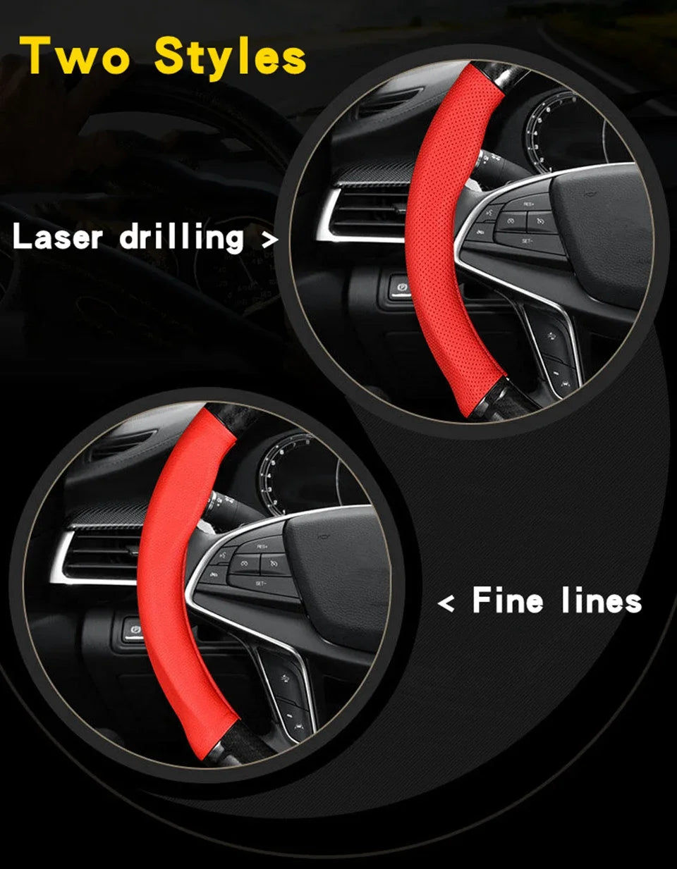 Universal Car Steering Wheel Cover Carbon Fiber Leather Three-dimensional Anti Slip, Timple And Fashionable Car Accessories Beauty World Shop