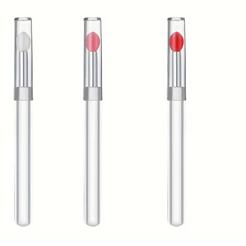 1/3/5PCS Portable Silicone Lip Brush With Cover Soft Multifunctional Lip Balm Applicator Lipstick Lipgloss Makeup Brushes Beauty World Shop