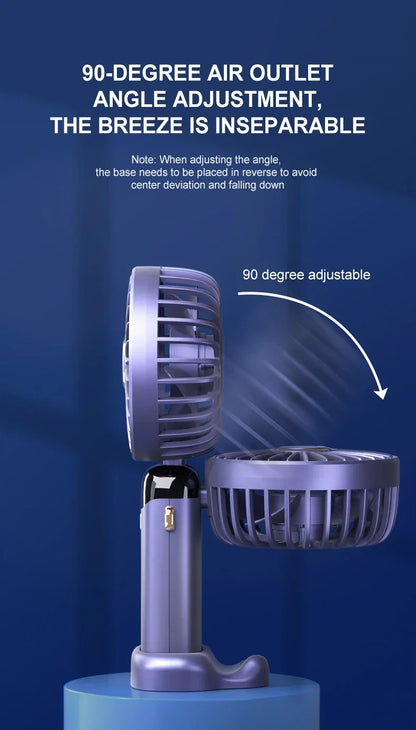 Handheld Mini Fan Foldable Portable Neck Hanging Fans 5 Speed USB Rechargeable Fan with Phone Stand and Display Screen 1800mAh Beauty World Shop