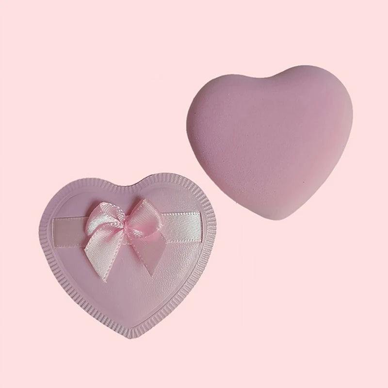 2pcs Heart Bow Makeup Powder Puffs That Can Be Used In Both Dry And Wet Combinations Cotton Candy Air Cushion Powder Puff Beauty World Shop