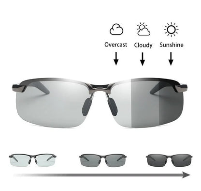 Men Photochromic Polarized Sunglasses Driving Fishing Chameleon Glasses Change Color Sun Glasses Day Night Vision UV400 Eyewear Beauty World Shop