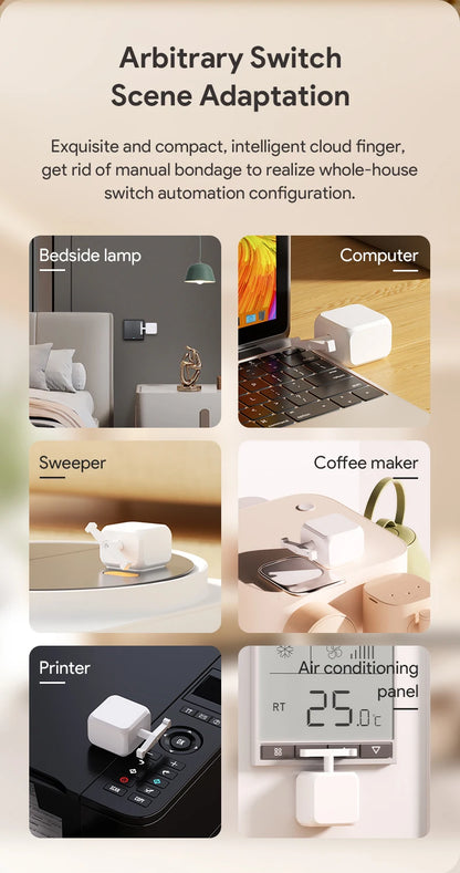 Tuya Fingerbot Wireless Control Light Switch Off Tool Automatic Button Pusher Adjustable Switch Press Robot Lazy Remote Control
