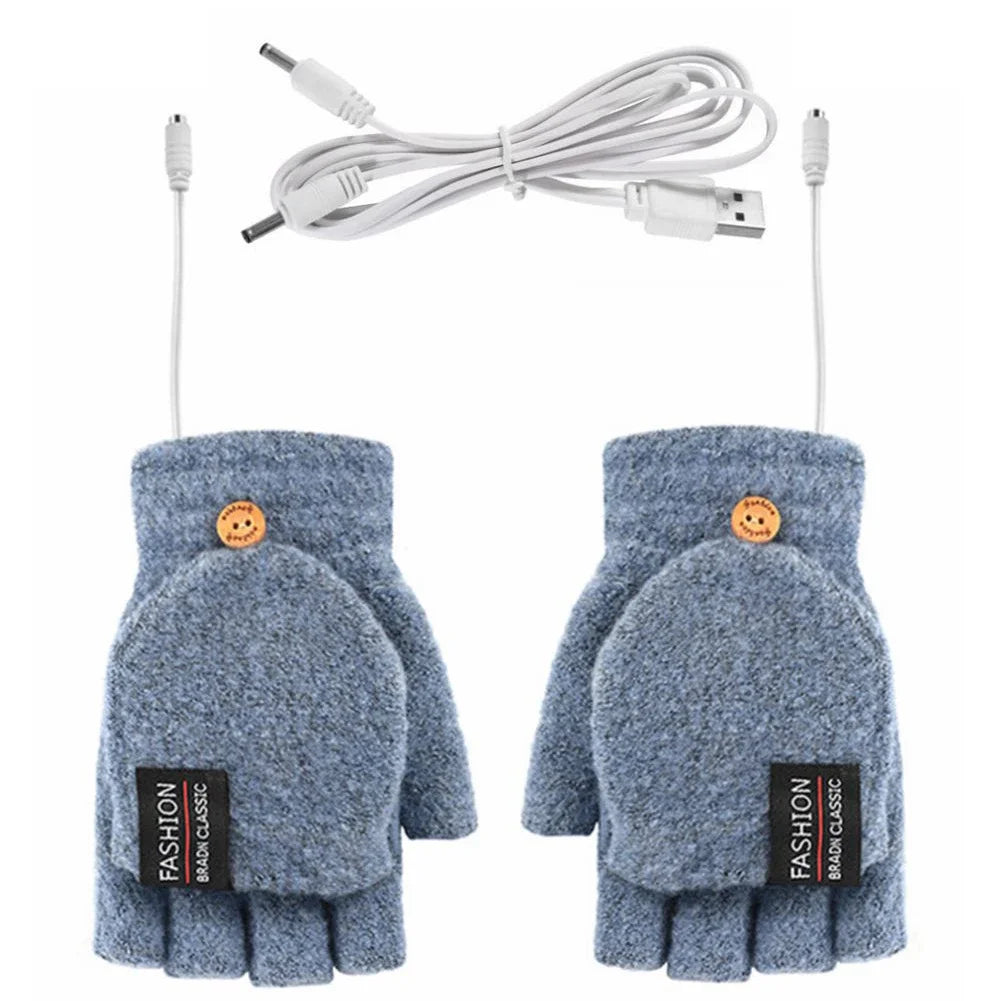 Electric heating gloves hand warmer gloves heater rechargeable USB reusable laptop suitable for sports skiing winter warm gloves Beauty World Shop