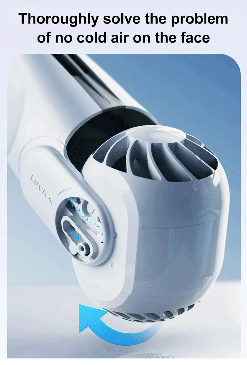 Portable Neck Hanging Fan With Usb Charging Adjustable Bladeless Turbofan Bladeless Student Dormitory Home Outdoor Cooling Beauty World Shop