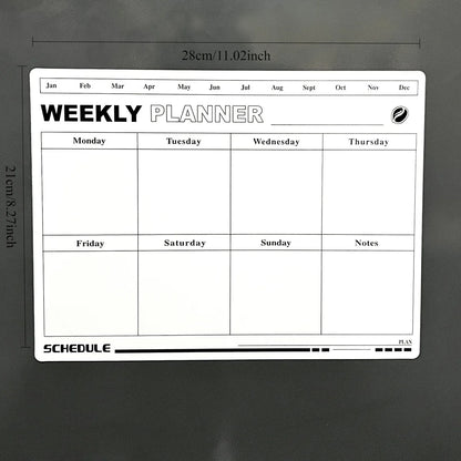Magnetic Refrigerator Calendar Sticker - Reusable Weekly/Monthly Planner, Customizable Note Board for Home Office Beauty World Shop