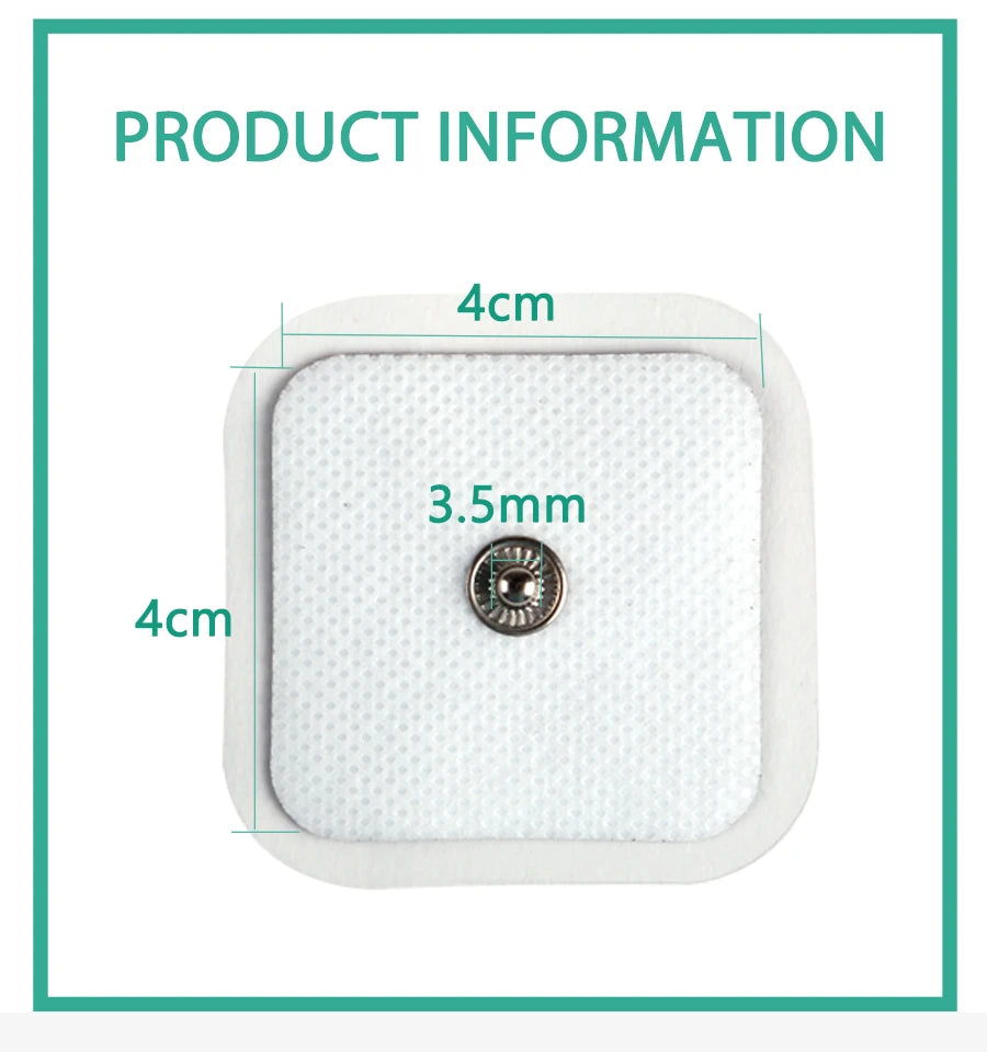 10/20/50pcs Non-woven Electrode Pads 4x4cm Snap On Replacement For Tens Acupuncture Digital Machine Slimming Massager Therapy Beauty World Shop