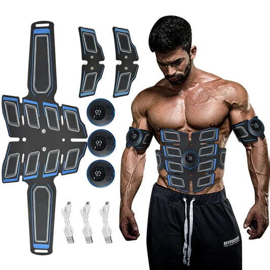 USB Rechargeable Abdominal Muscle Trainer Portable Abdominal Muscle Massager Electronic Training Belt Exercise Fitness Equipment Beauty World Shop